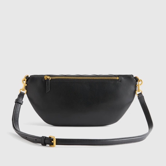 Quince Italian Leather Diamond Quilted Sling Bag in Black - Picture 4 of 9